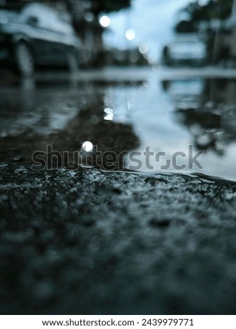 Similar – Image, Stock Photo Road, puddle and reflection