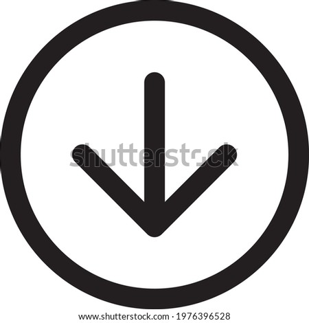 Chevron Down Circle Icon With Detailed Outline