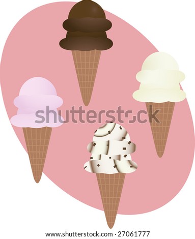 vintage style ice cream cones