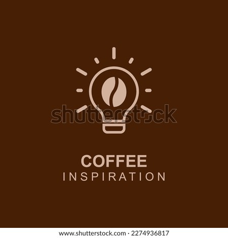 Bulb and coffee bean icon. Coffee ideo concept vector suitable for coffee shop logo template.