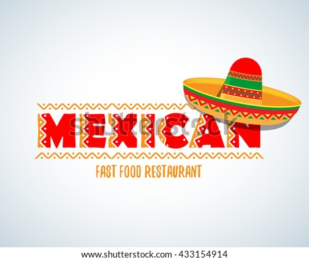 Mexican food logo. Mexican Fast food logotype template. Isolated Vector logo design template.