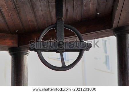 Ring of an old water well on a medieval town. High quality photo. Selective focus Imagine de stoc © 