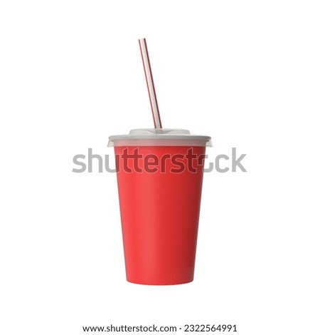 Similar – Image, Stock Photo Paper cup with red drink in the holder of a construction fence