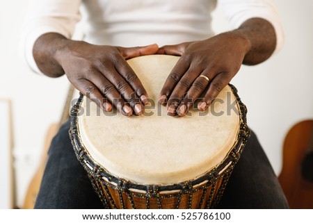 Similar – Image, Stock Photo Man playing djembe in Morocco, Africa.