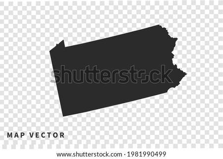 PENNSYLVANIA map vector, isolated on transparent background