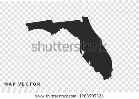 FLORIDA map vector, isolated on transparent background