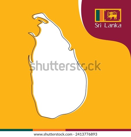 Sri Lanka Map Vector. Sri Lanka Flag and Map Vector Illustrator. EPS10