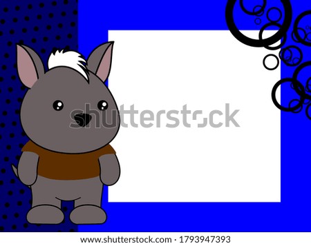 cute kawaii xoloitzcuintle cartoon picture frame background illustration