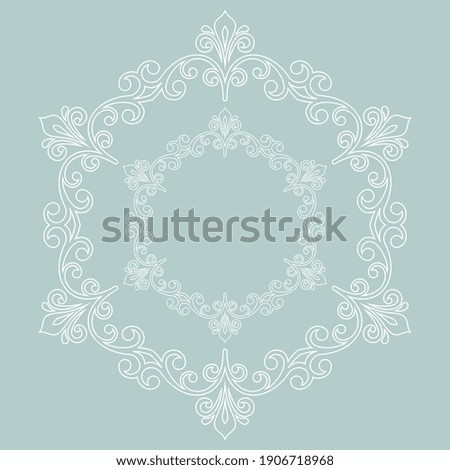 Oriental pattern with arabesques and floral elements. Traditional classic ornament. Vintage white pattern with arabesques
