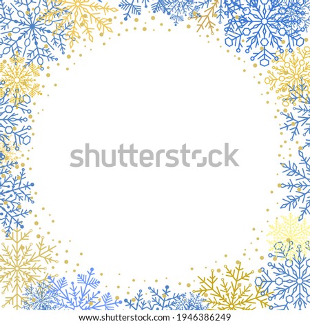 Winter Greeting Blue and Golden Card