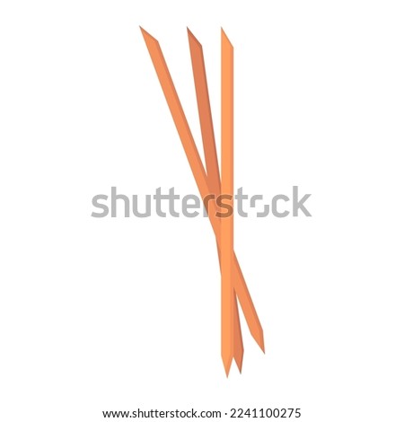 Manicure and pedicure tool - orange stick. Manicure wooden pusher. Vector flat illustration