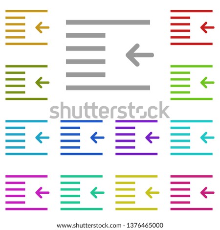 outdent, text multi color icon. Simple thin line, outline vector of Text editor icons for UI and UX, website or mobile application