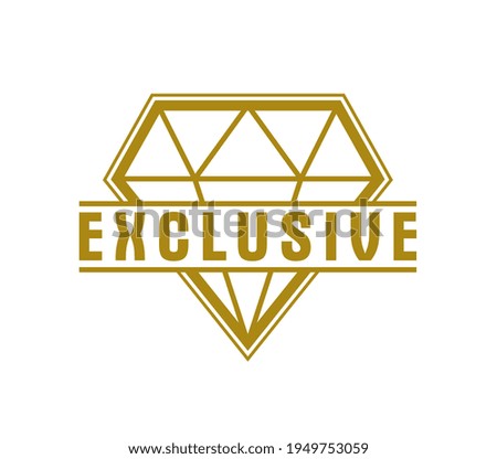 Vector premium exclusive label isolated on white background, product logo or badge best price, vintage style genuine badge, guarantee symbol.