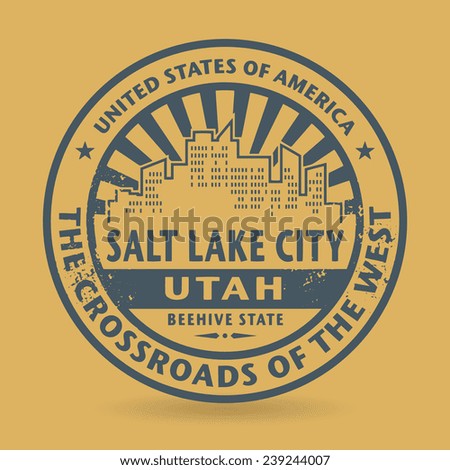 Grunge rubber stamp with name of Salt Lake City, Utah, vector illustration