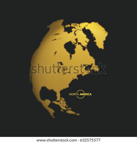 North America. Earth globe. Global business marketing. Dotted style. Design for education, science, web presentations.