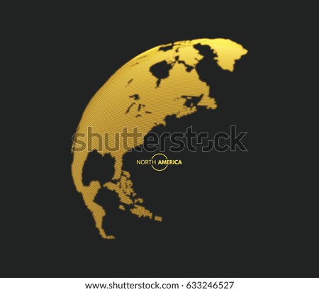 North America. Earth globe. Global business marketing concept. Dotted style. Design for education, science, web presentations.