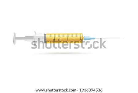 Syringe for injections or vaccination realistic vector illustration isolated.