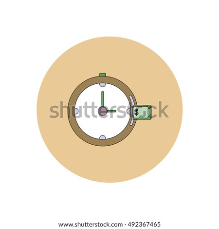 Vector illustration in flat design of time is money