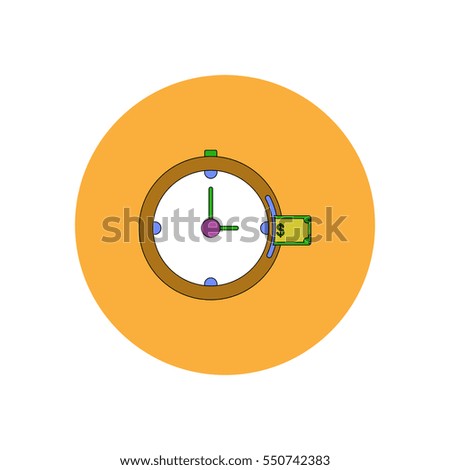 Vector illustration in flat design of time is money