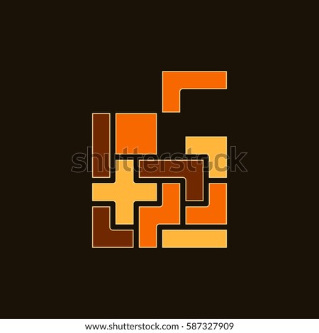 Tetris pieces. Vector tetris game pieces, playing tetris blocks