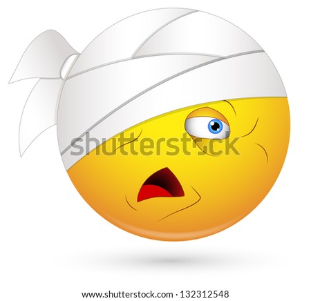 Smiley Vector Illustration - Injured Patient Face