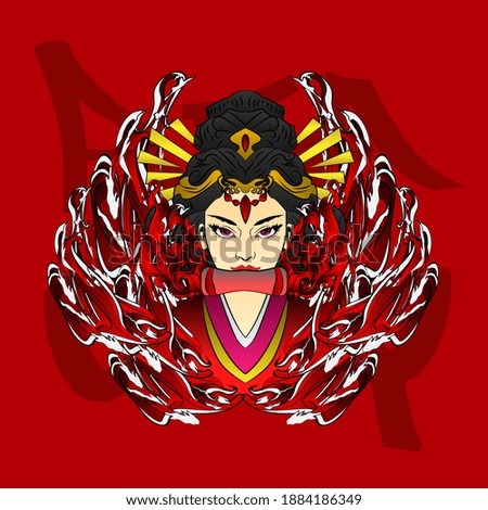 goddess, illustration design for sukajan is mean japan traditional cloth or t-shirt with digital hand drawn Embroidery Men T-shirts Summer Casual Short Sleeve Hip Hop T Shirt Streetwear