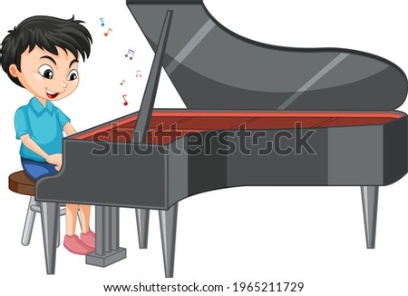 Similar – Image, Stock Photo Boy playing piano at home