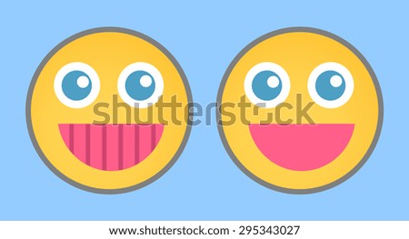 Cheerful cartoon smiley set