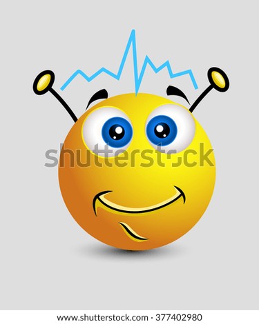 Cartoon Alien Bee Receiving Signal