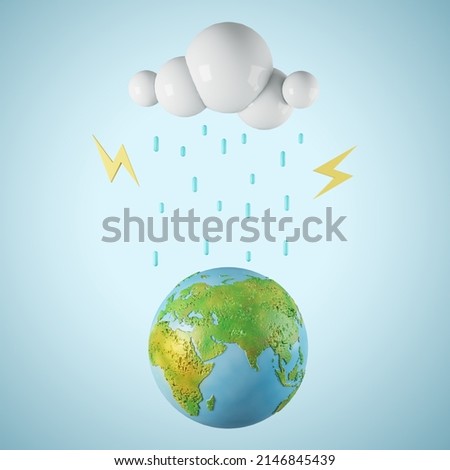 Creative climate change globe on light background. Environment, caring for nature and preserving planet concept. 3D Rendering