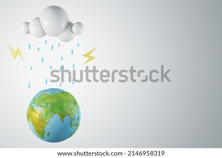 Colorful climate change globe on light background with mock up place. Environment, caring for nature and preserving planet concept. 3D Rendering
