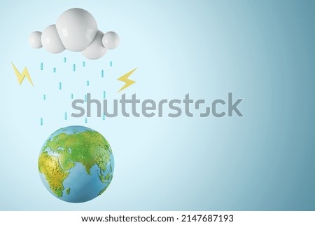 Creative climate change globe on light background with mock up place. Environment, caring for nature and preserving planet concept. 3D Rendering
