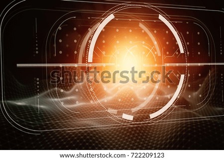 Sepia digital button background. Technology and inovation concept. 3D Rendering 