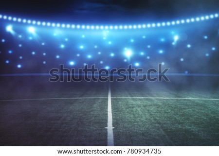 Abstract football field at night. Creative backdrop