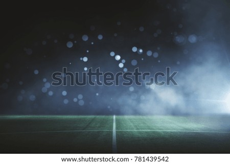 Abstract football field at night. Creative background