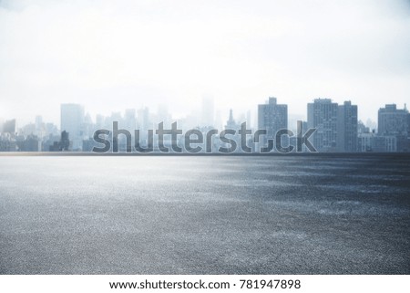 Abstrato asfalto e papel de parede do horizonte da cidade