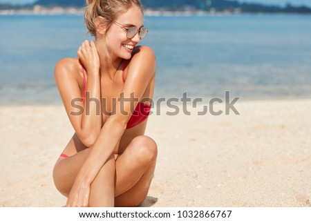 Similar – Image, Stock Photo bathing day bathe Beach