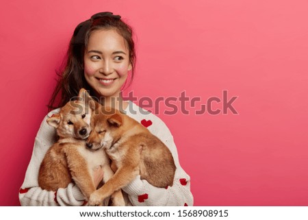 Similar – Image, Stock Photo Two beautiful pets Happy