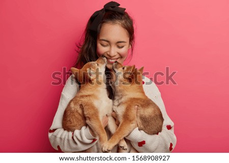 Similar – Image, Stock Photo Two women kissing