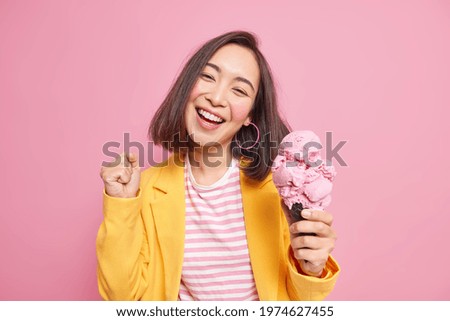 Similar – Image, Stock Photo young woman in cones of light from nocturnal street lighting lanterns