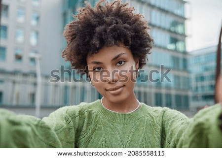 Similar – Image, Stock Photo Young woman stretching arms before working out on street