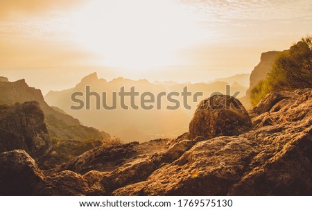 Similar – Image, Stock Photo Old serpentine road in the high alps