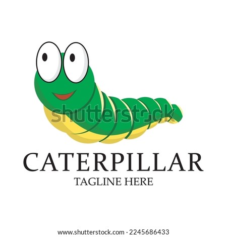 Cute caterpillar logo, caterpillar logo mascot
