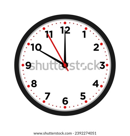 10 o'clock, vector illustration of a wall clock 