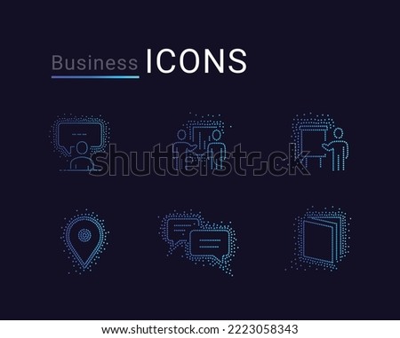 Unique business icons set, made of multiple dots, Modern signs, dotted symbols collection, the exclusive icons for websites, Campaign, logo design, mobile apps, infographics