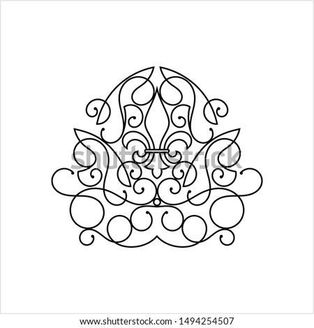 Fleur De Lis Metal Wall Decor, Fleur-De-Lys Or Flower-De-Luce, The Decorative Stylized Lily Vector Art Illustration