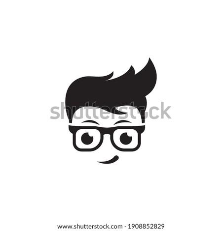 Geek Boy Vector icon design illustration Template