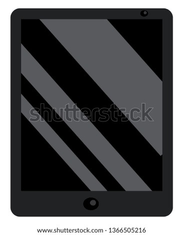 A hand-held tablet device vector or color illustration