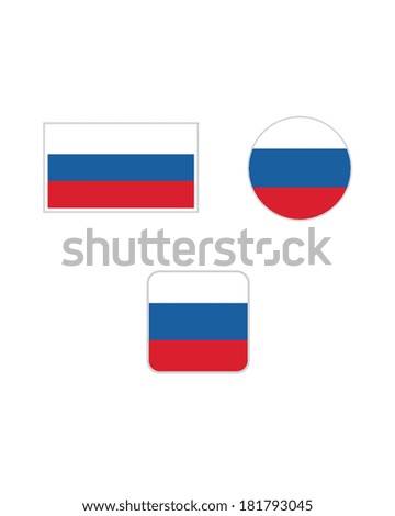 Russian Flag and Icon Set - Vector