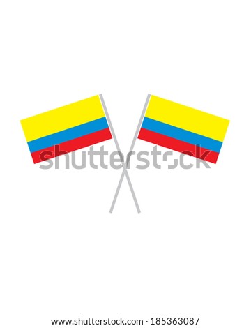 Crossed Colombian Flags - Vector